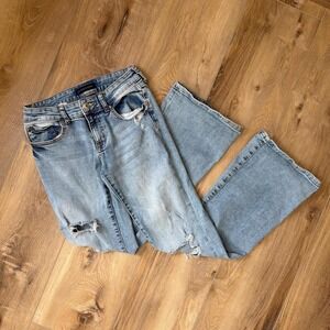 Aeropostale Flare Jeans Womens Size 4 Low Rise Light Wash Bootcut Denim